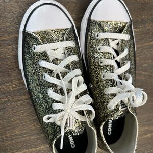 Converse Black and Gold Glitter Sneakers